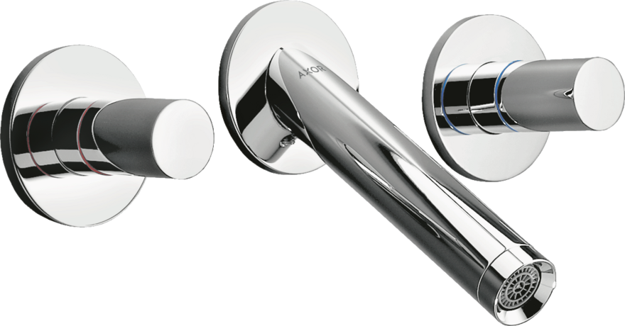 Mélangeur de lavabo 3 trous encastré AXOR Starck 125 mm en laiton chromé