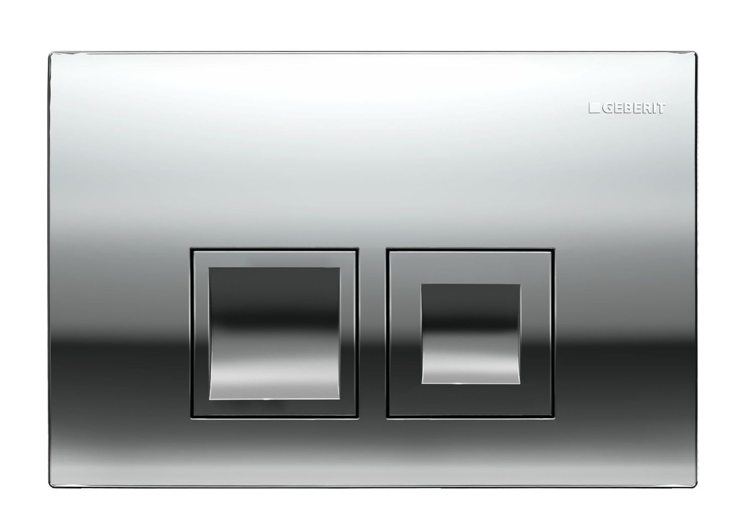 Plaque de déclenchement Geberit Delta 35 pour rinçage double touche en chromé brillant