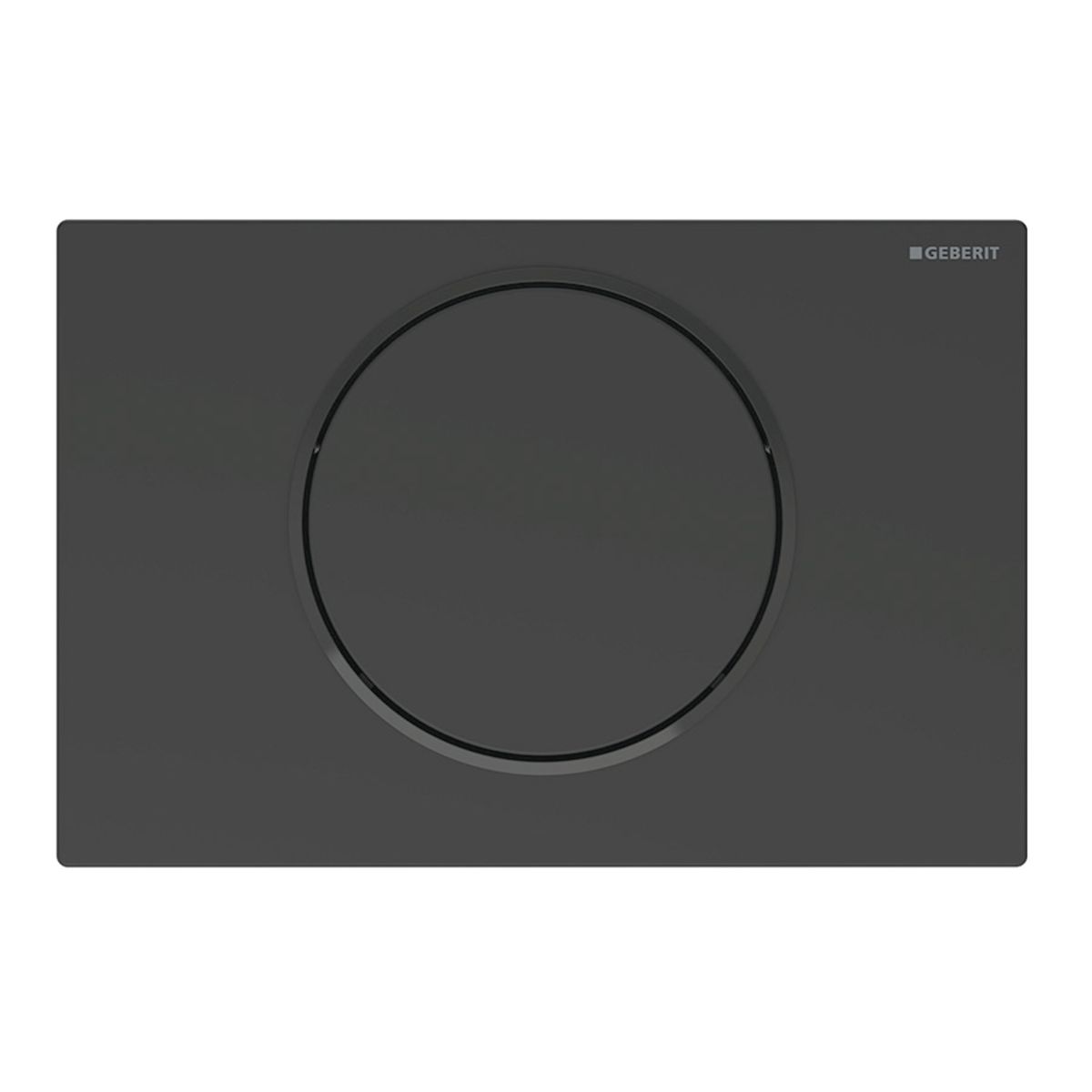Plaque de déclenchement Geberit Sigma10 en acier inoxydable / Noir mat - anneau design : noir