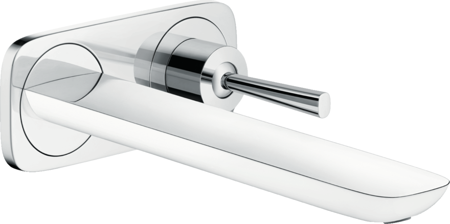 Mitigeur de lavabo encastré Hansgrohe PuraVida, bec long  225 mm, en blanc chromé