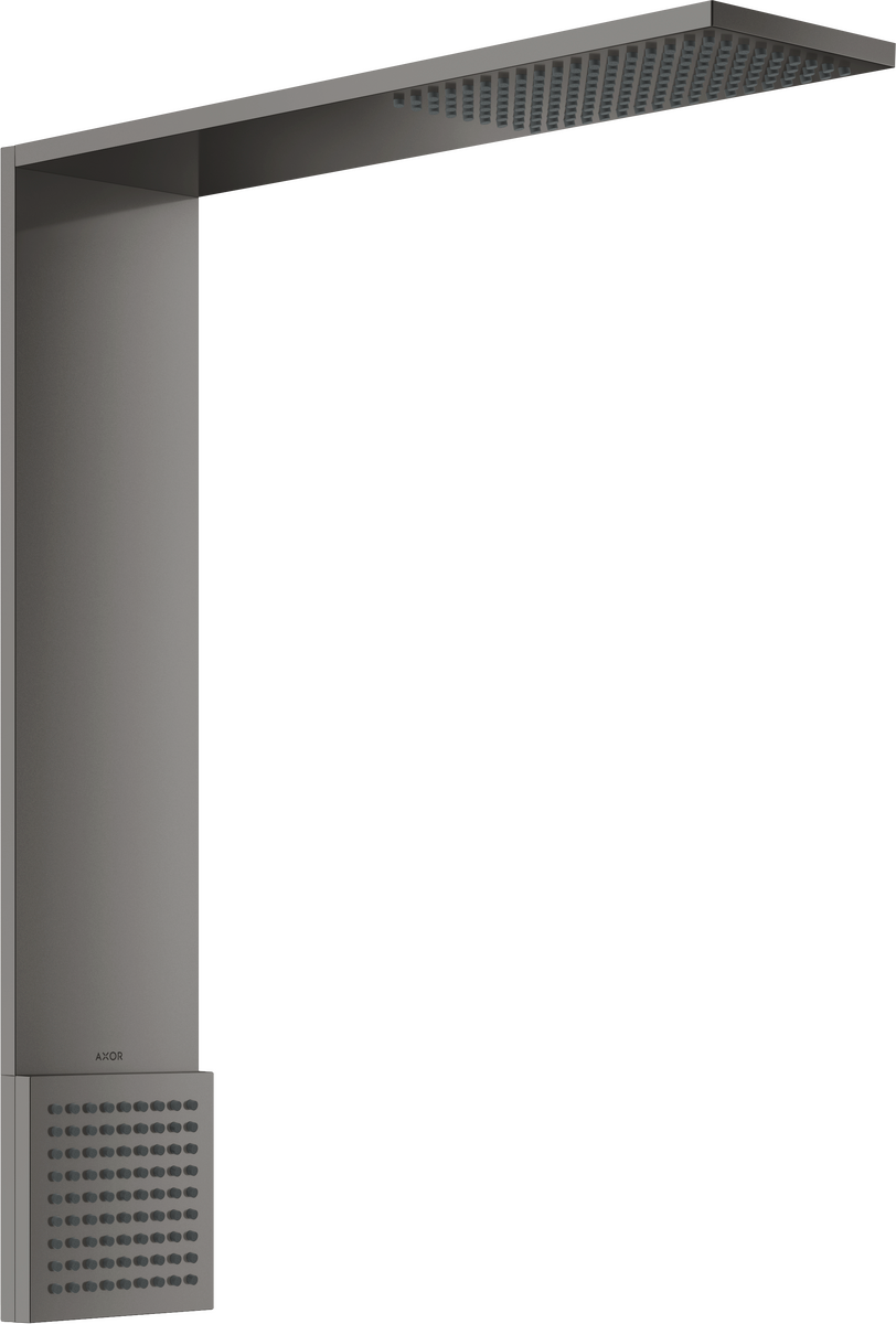 Module de douche de tête Axor ShowerComposition 110/220 1 jet avec douchette d’épaule, en noir chromé poli