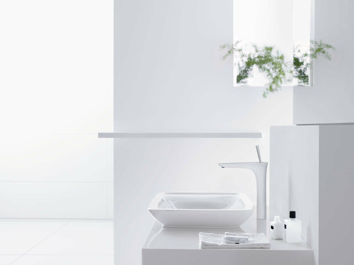 Mitigeur de lavabo Hansgrohe PuraVida 240 surélevé pour vasque libre avec flexibles de raccordement 900 mm, bonde push-open
