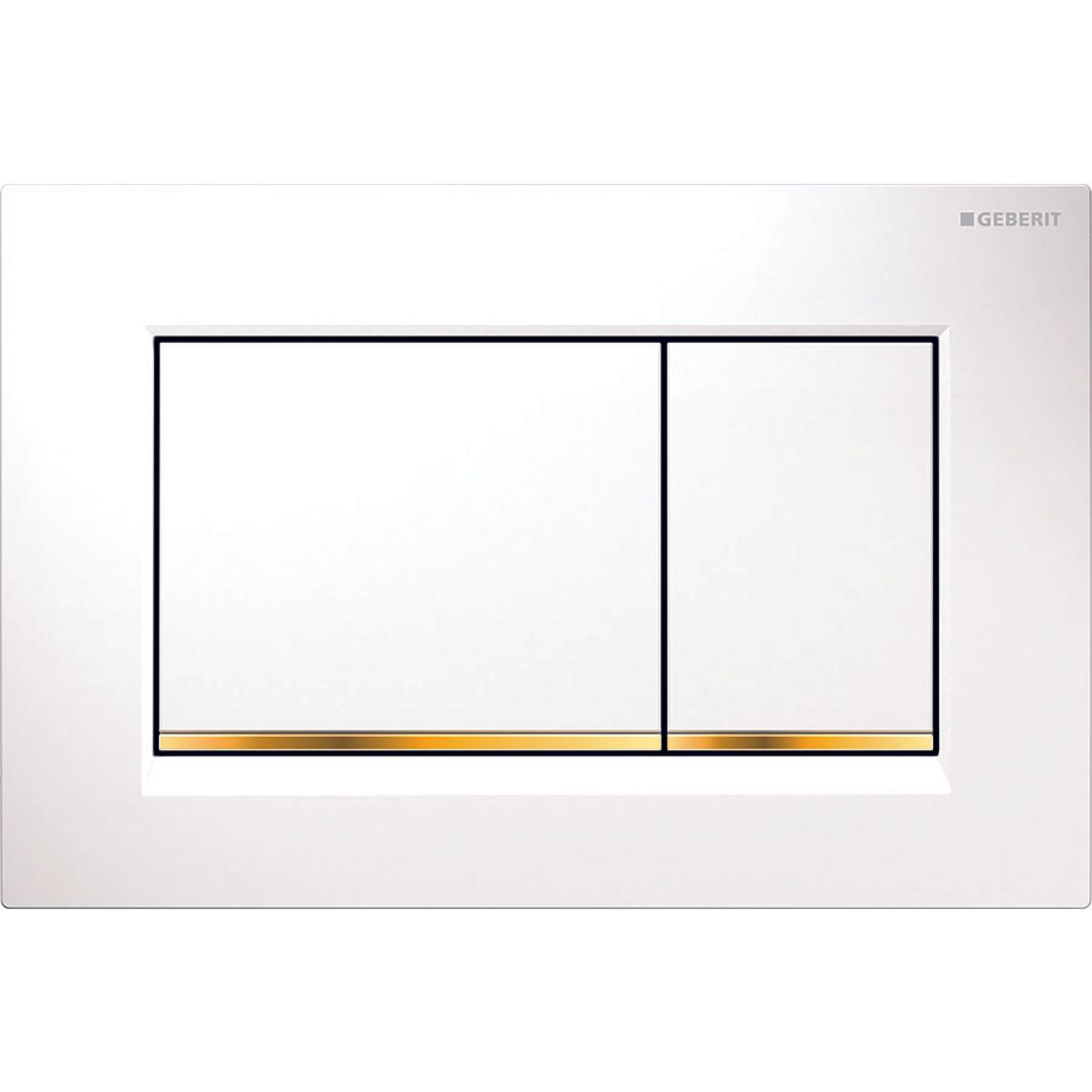 Plaque de déclenchement Geberit Sigma30 / Blanc - bandes design : doré