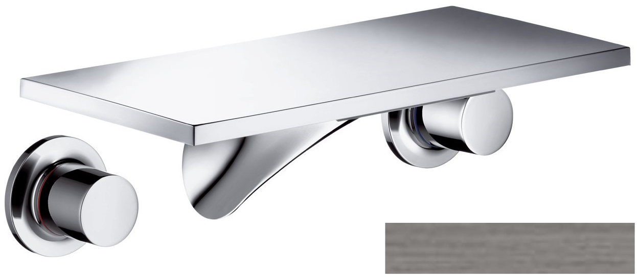 Mélangeur de lavabo 3 trous encastré Axor Massaud 170 mm en noir chromé brossé