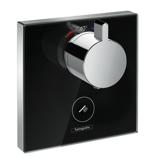 Set de finition pour mitigeur thermostatique encastré haut débit Hansgrohe ShowerSelect Glass