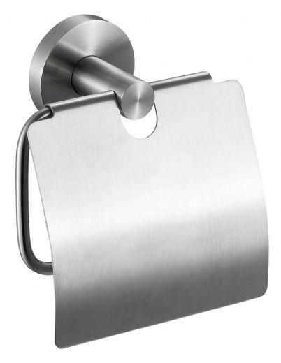 Porte-rouleau avec couvercle Nofer Niza en chromé satiné