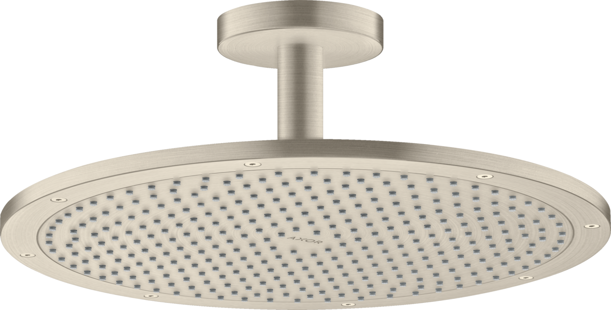 Douche de tête AXOR ShowerSolutions 350 avec raccordement au plafond 100 mm, en nickel brossé