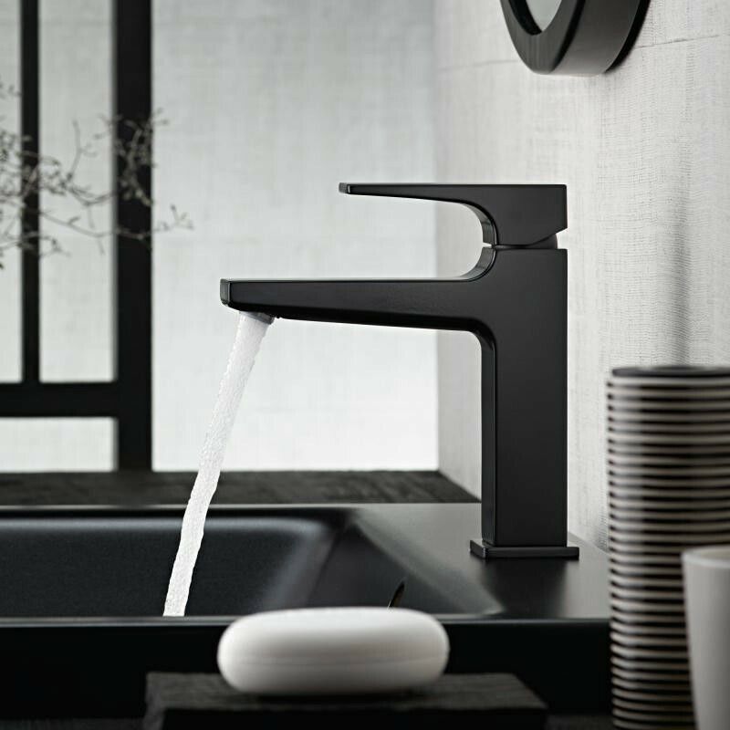 Mitigeur de lavabo Hansgrohe Metropol 110 en noir mat avec bonde push-open