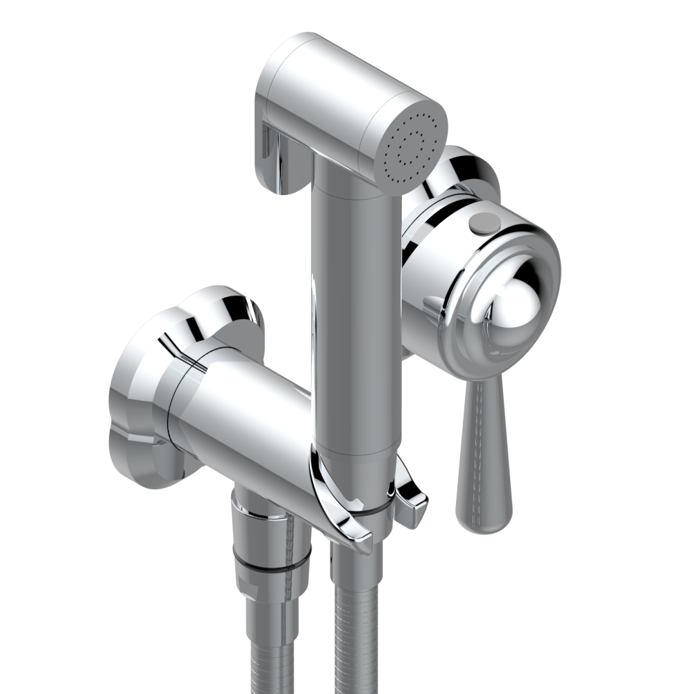Ensemble hygiénique de WC THG - Collection &quot;Camélia Cristal Noir&quot;, Choisissez la finition de votre mitigeur: Chromé - A02