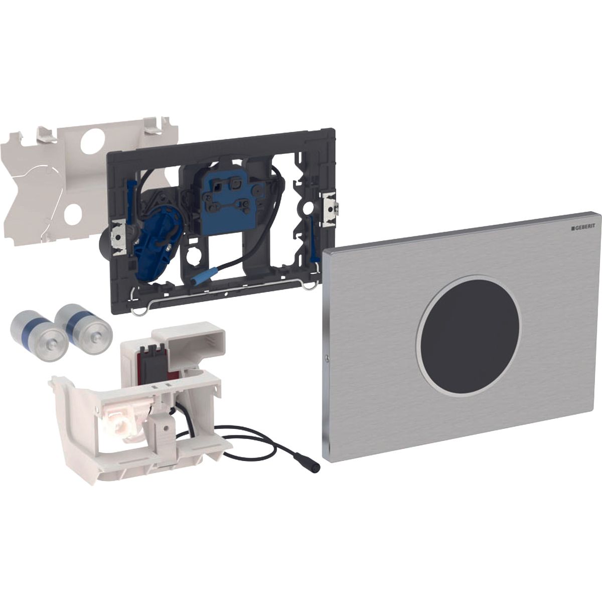 Plaque de déclenchement infrarouge Geberit Sigma10 électronique à visser pour réservoir à encastrer Sigma 12 cm / Acier inoxydable brossé / Anti-vandalisme