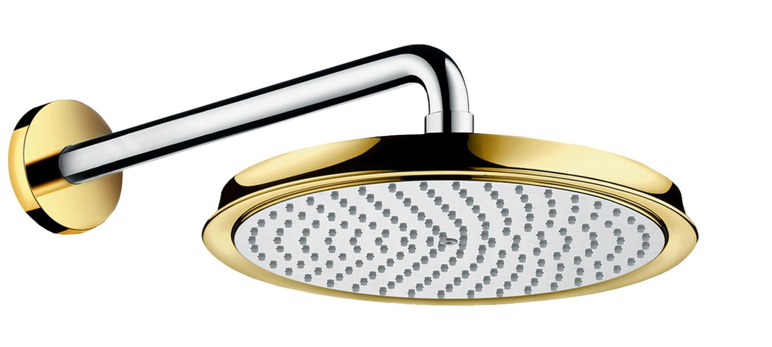 Douche de tête Hansgrohe Raindance Classic 240 1 jet avec bras de douche en chromé doré