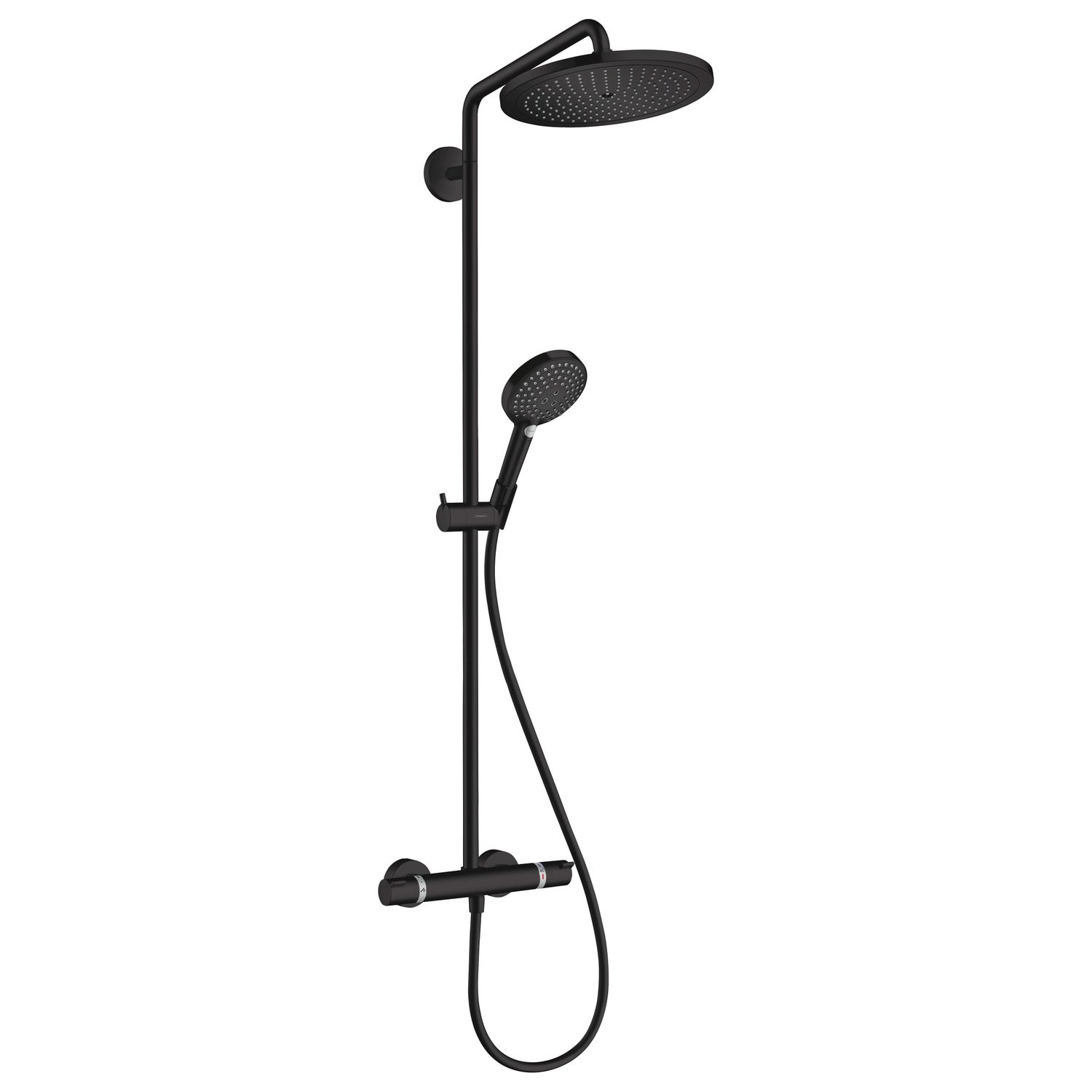 Colonne de douche Showerpipe Hansgrohe Croma Select S 280 1 jet  avec mitigeur thermostatique en noir mat