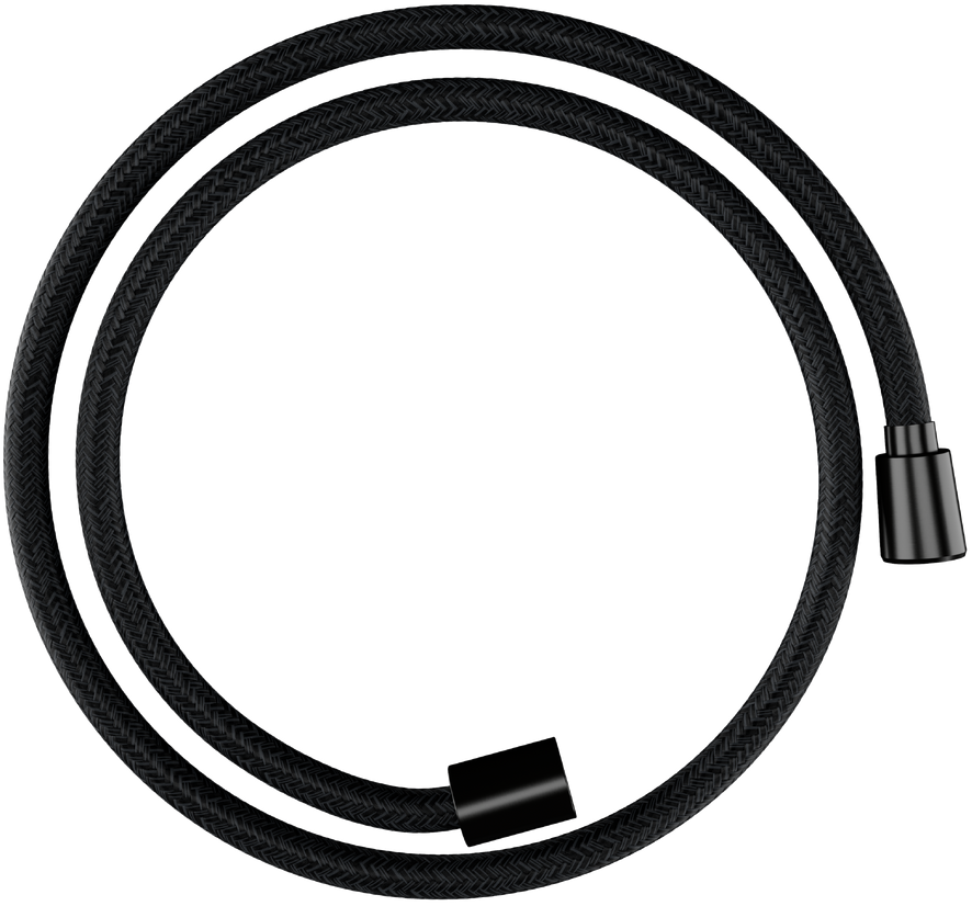 Flexible de WC Hansgrohe textile Designflex 1,25 m, en noir chromé brossé
