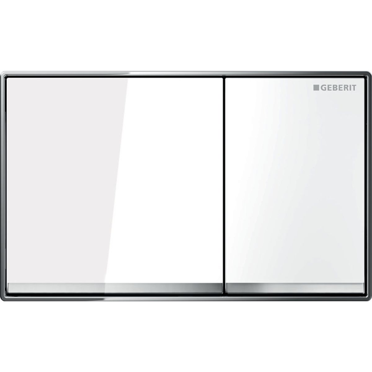 Plaque de déclenchement Geberit Omega60 pour rinçage double touche, à fleur de paroi / Blanc