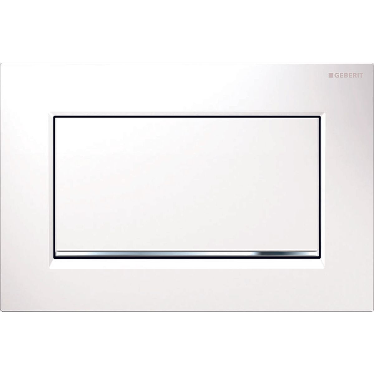 Plaque de déclenchement Geberit Sigma30 à visser / Blanc - bandes design : chromé brillant