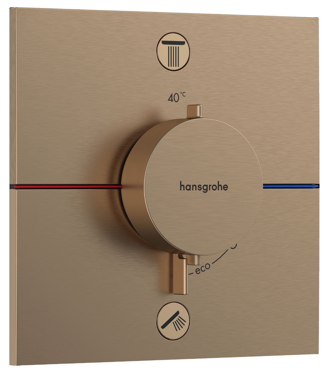Set de finition pour mitigeur thermostatique encastré Hansgrohe ShowerSelect Comfort E en bronze brossé