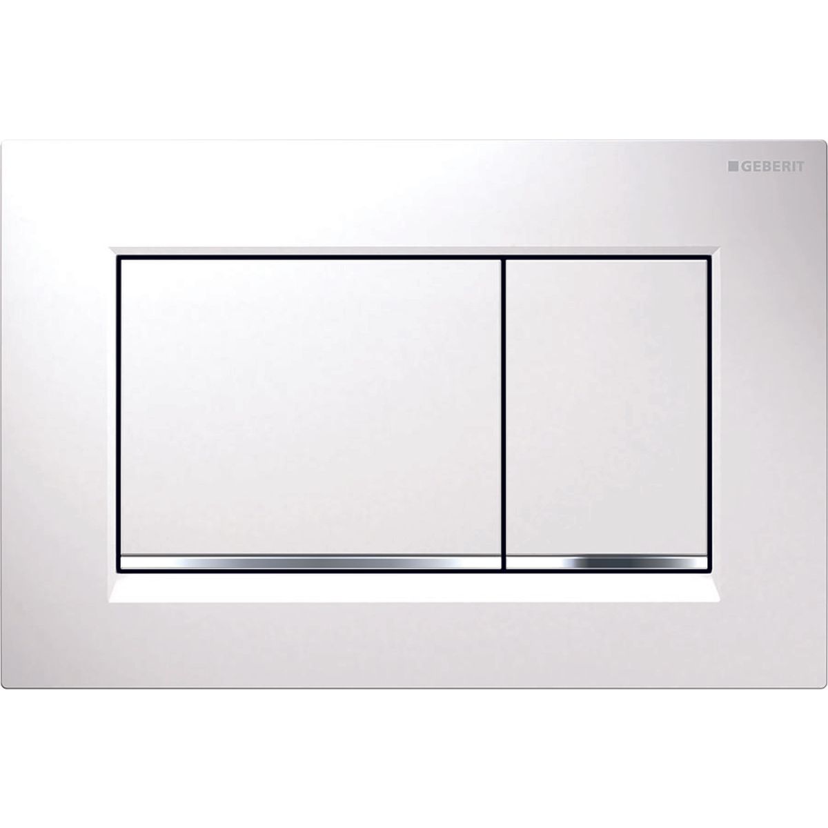 Plaque de déclenchement Geberit Sigma30 / Blanc - bandes design : chromé brillant