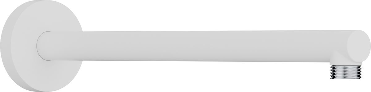 Bras de douche mural Hansgrohe S 390 mm avec rosace ronde en blanc mat