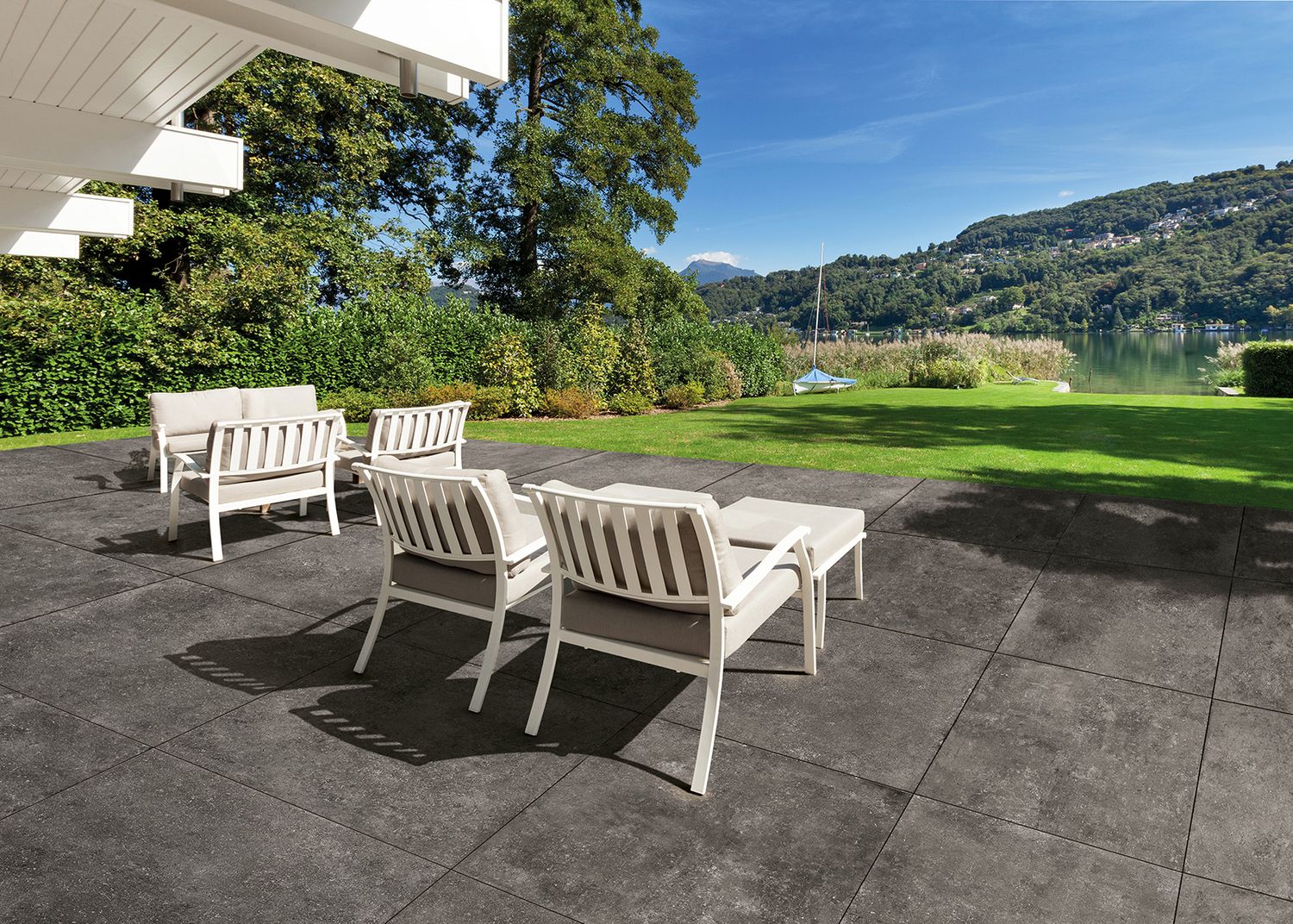 Grès cérame Tagina Umbria Antica Antracite mat 60 x 60 cm, rectifié