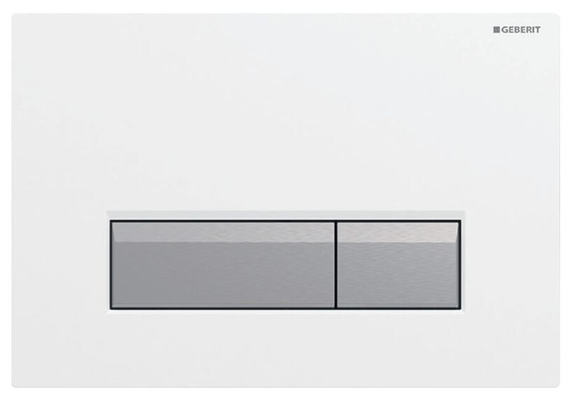 Plaques de déclenchement Sigma40, plaque : blanc alpin, touches : aluminium brossé