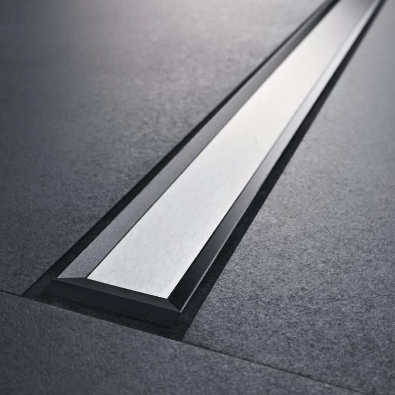 Set de finition Geberit CleanLine20 - Noir / Métal brossé - Longueur 30 - 130 cm