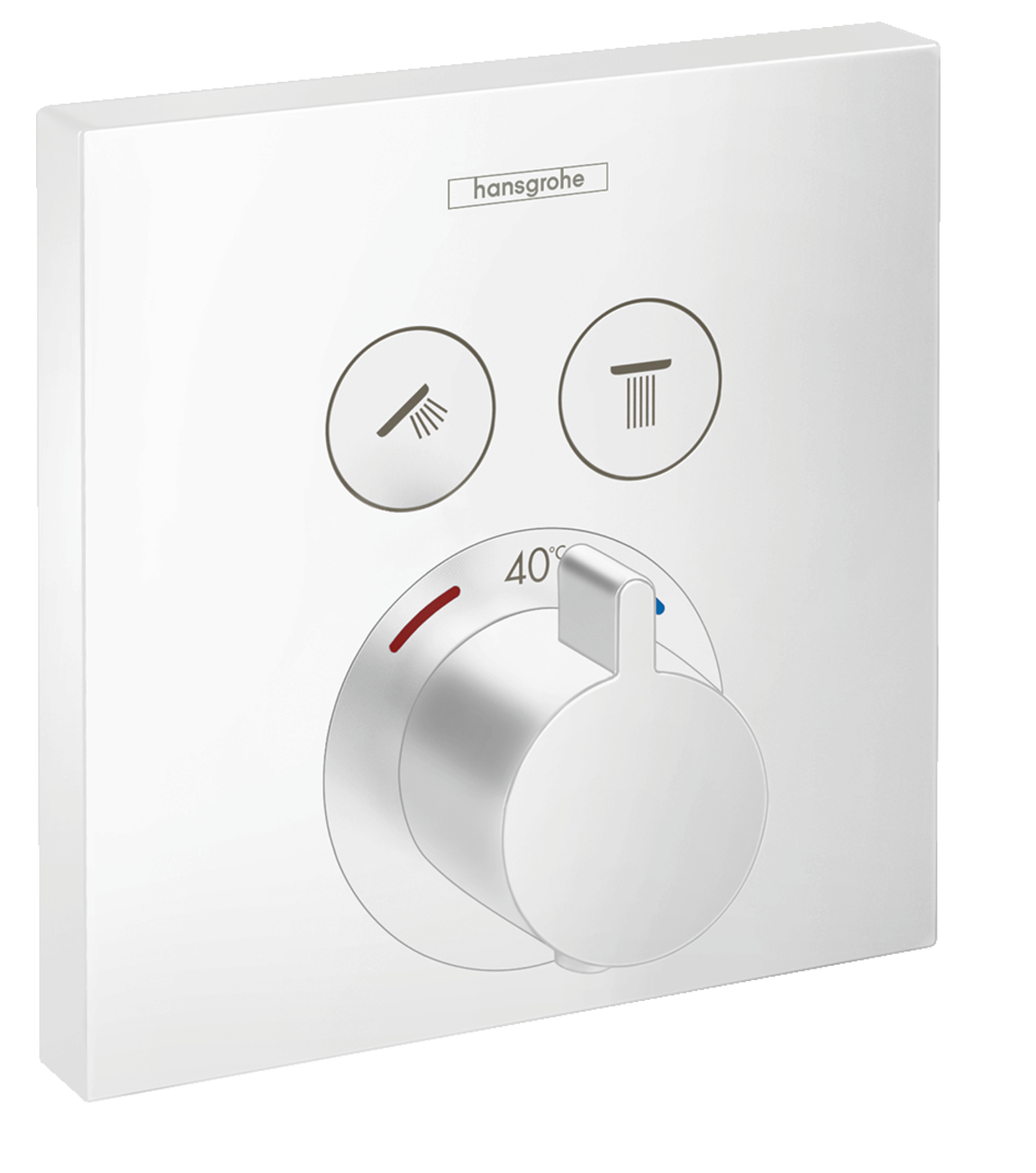Set de finition pour mitigeur thermostatique encastré Hansgrohe ShowerSelect en blanc mat