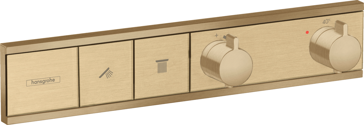 Module thermostatique encastré Hansgrohe RainSelect avec 2 fonctions en bronze brossé