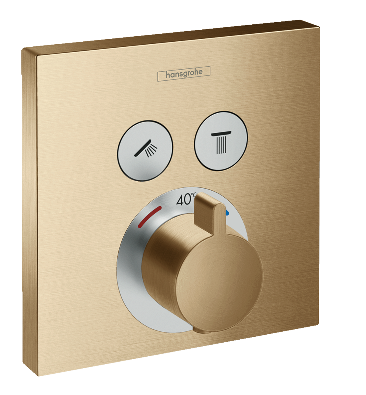 Set de finition pour mitigeur thermostatique encastré Hansgrohe ShowerSelect en bronze brossé