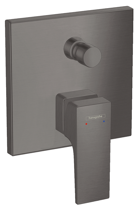 Set de finition pour mitigeur bain / douche encastré Hansgrohe Metropol en noir chromé brossé