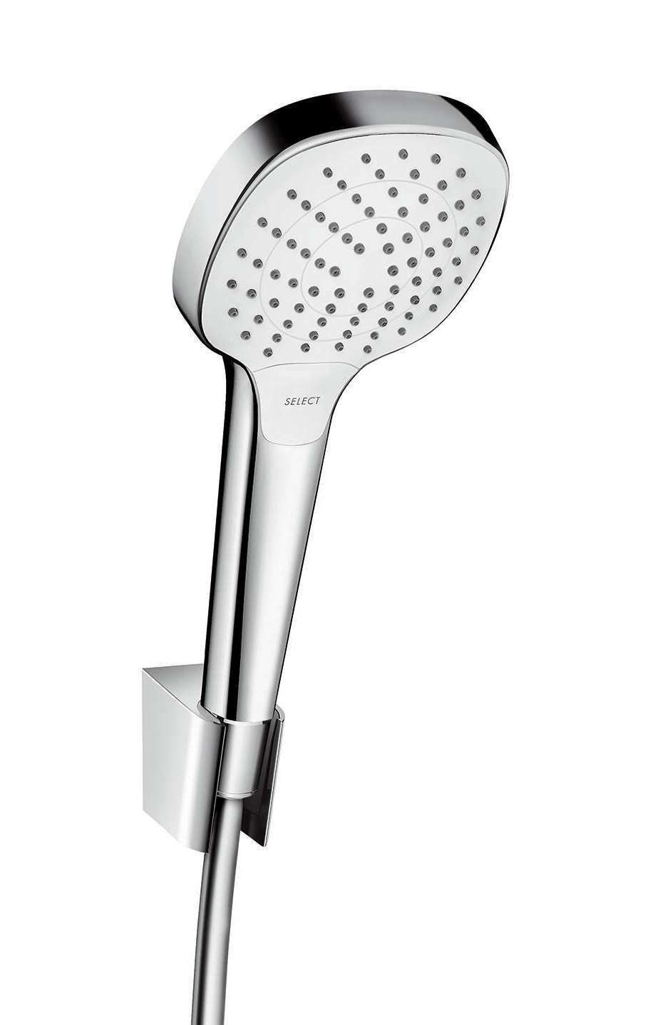 Support mural Hansgrohe avec douchette à main Croma Select E et flexible Isiflex 1,60 m