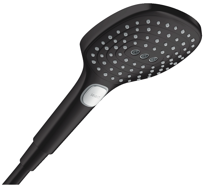 Douchette à main Hansgrohe Raindance Select E 120 3 jets en noir mat