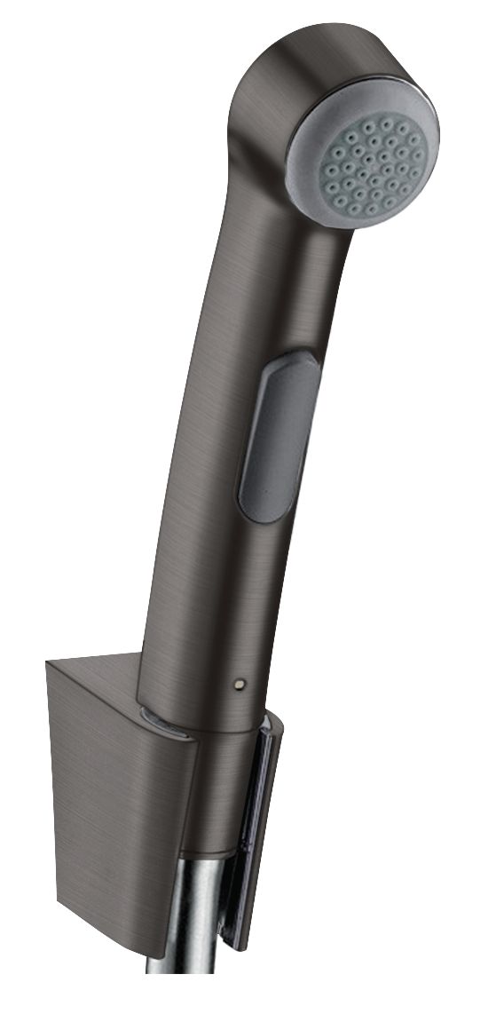 Douchette WC Hansgrohe pour toilette intime bidette - Finition : Noir chromé brossé