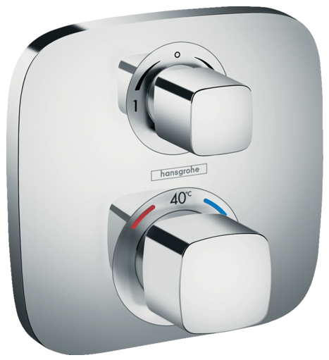 Set de finition pour mitigeur thermostatique encastré avec robinet d’arrêt et inverseur Hansgrohe Ecostat E