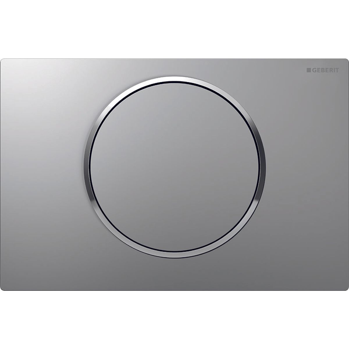 Plaque de déclenchement Geberit Sigma10 Chromé mat - anneau design chromé brillant