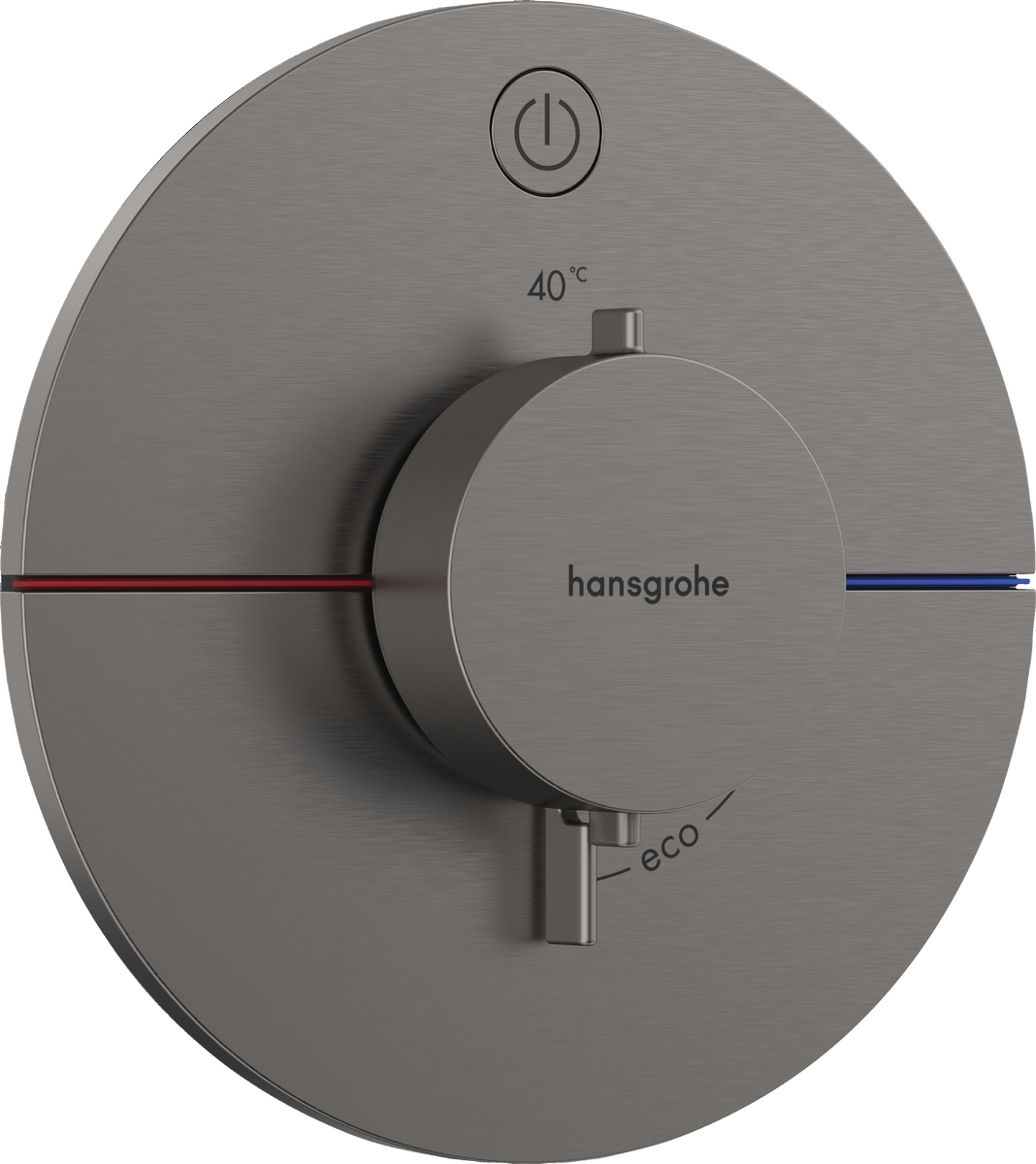 Set de finition pour mitigeur thermostatique encastré Hansgrohe ShowerSelect Comfort S en noir chromé brossé avec 1 fonction