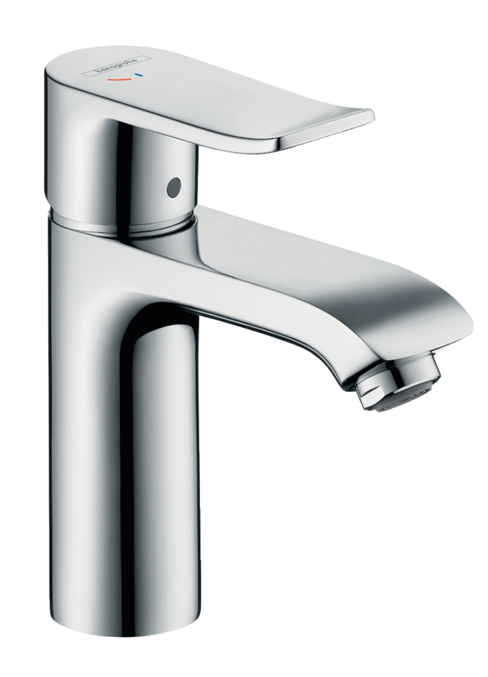 Mitigeur de lavabo Hangrohe Metris 110  CoolStart en laiton chromé avec tirette et vidage