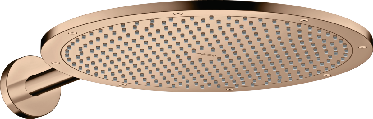 Douche de tête AXOR ShowerSolutions 350 1 jet avec bras de douche 390 mm en Or rouge poli