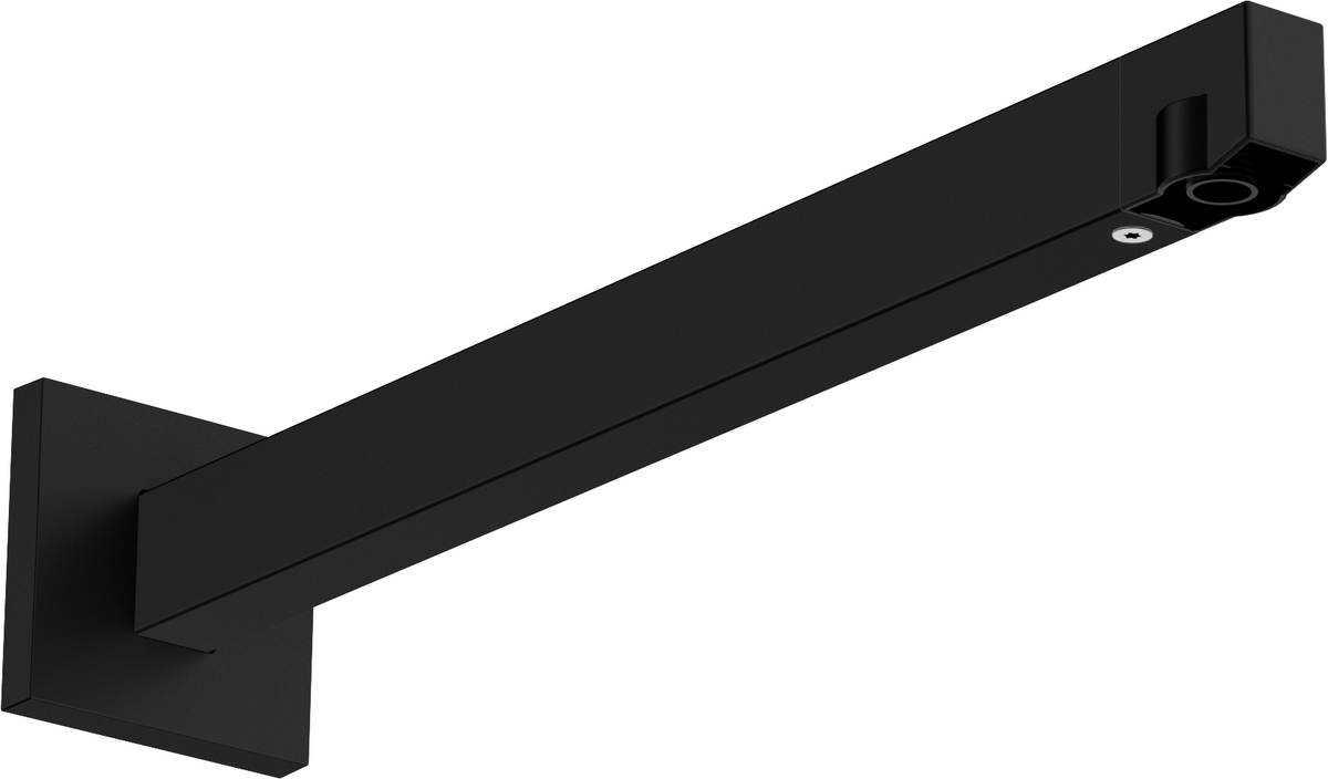Bras de douche mural Hansgrohe Pulsify E 390 mm avec rosace carrée en noir mat