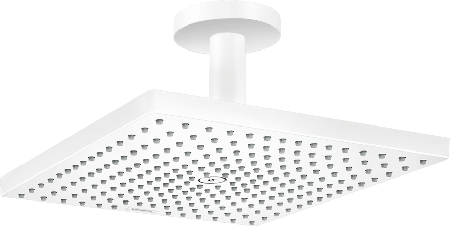 Douche de tête Hansgrohe Raindance E 300 air 1 jet avec raccordement plafond en blanc mat