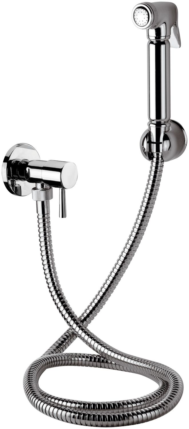 Ensemble hygiénique de WC avec robinet apparent Remer Minimal en laiton chromé