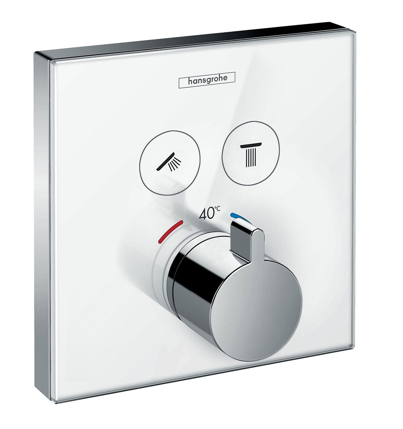 Set de finition en verre pour mitigeur thermostatique encastré Hansgrohe ShowerSelect Glass