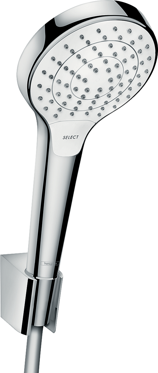 Support mural vario Hansgrohe avec douchette à main Croma Select S et flexible 1,25 m