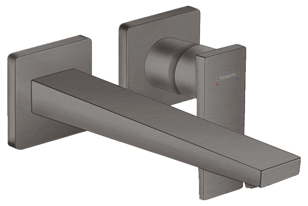 Mitigeur de lavabo encastré Hansgrohe Metropol 225 mm en noir chromé brossé