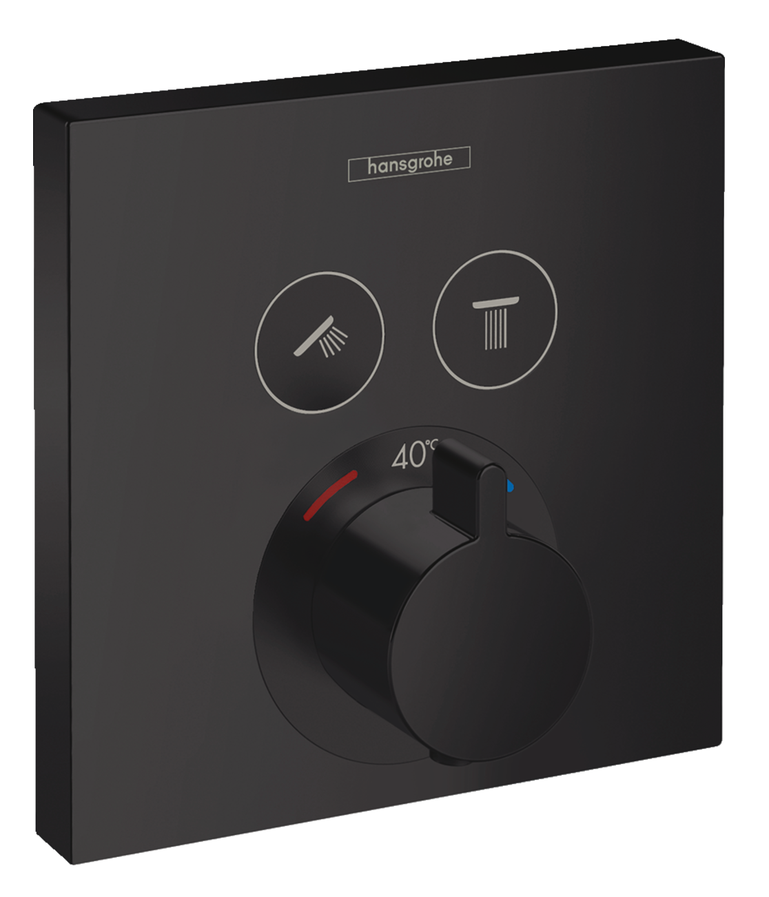 Set de finition pour mitigeur thermostatique encastré Hansgrohe ShowerSelect en noir mat