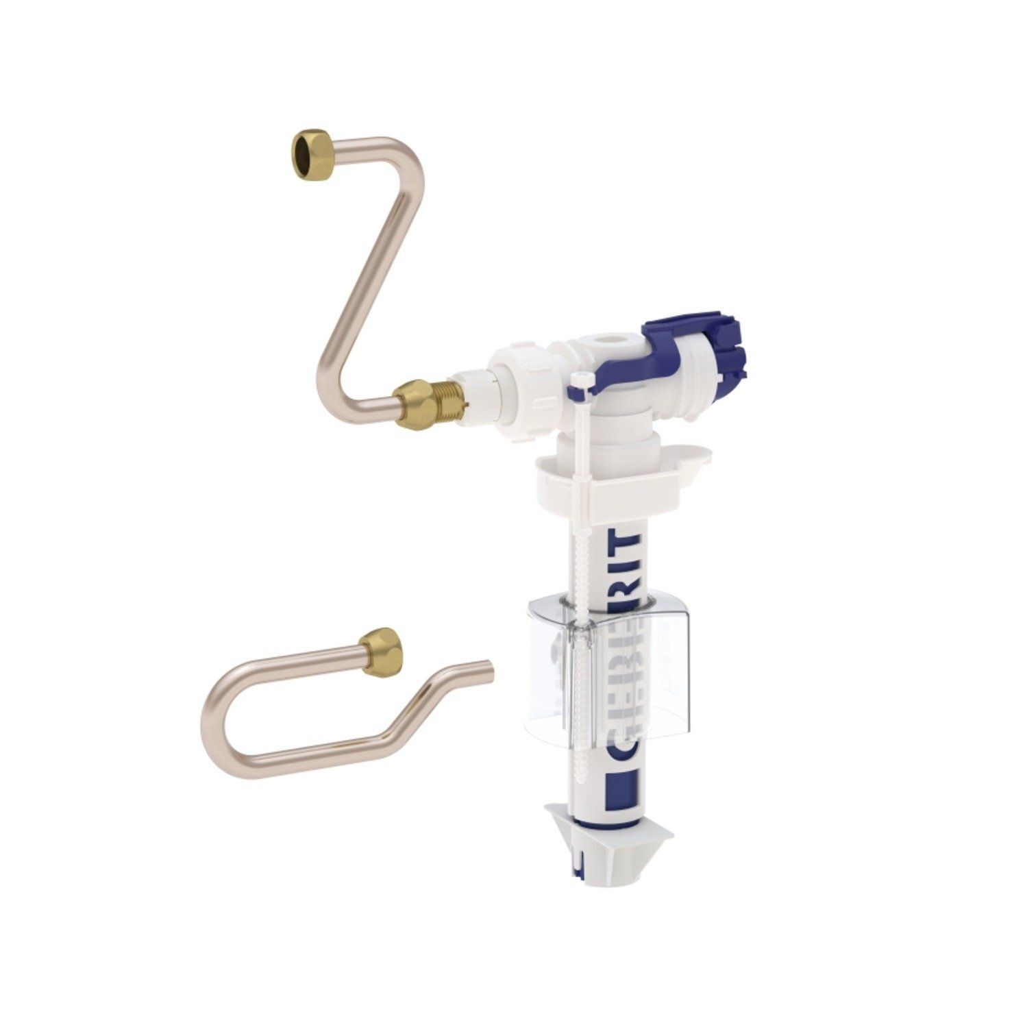 Robinet flotteur Geberit type 380, mamelon en laiton pour réservoir à encastrer Delta 12 cm