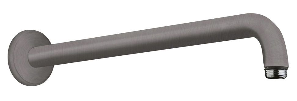 Bras de douche mural Hansgrohe 389 mm avec rosace ronde en noir chromé brossé
