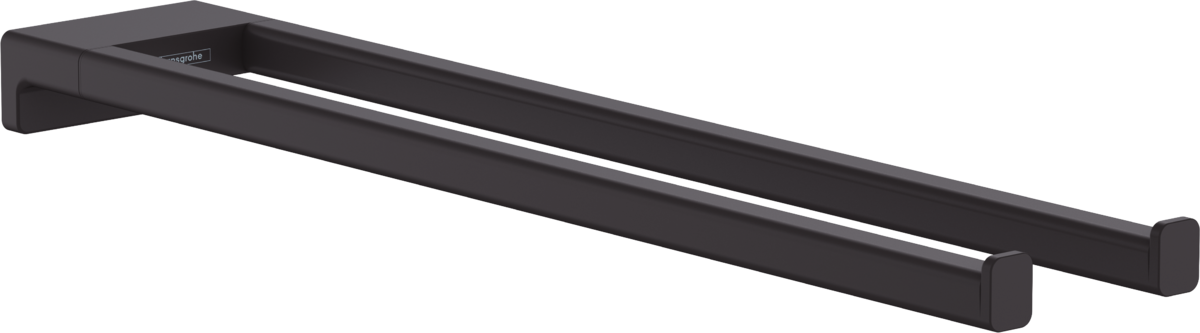 Porte-serviettes double branche Hansgrohe AddStoris en noir mat
