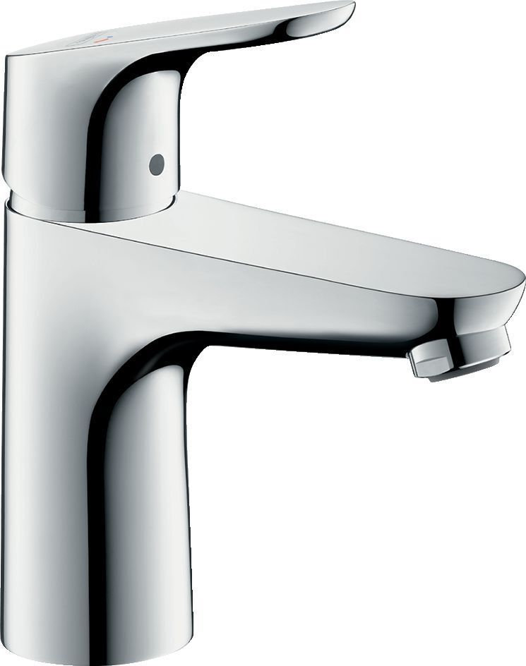 Mitigeur de lavabo Hansgrohe Focus 100 CoolStart en laiton chromé  avec tirette et vidage