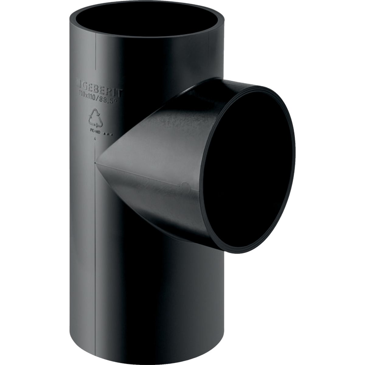 Embranchement 88.5° (T) Geberit PEHD : d=250mm, d1=250mm