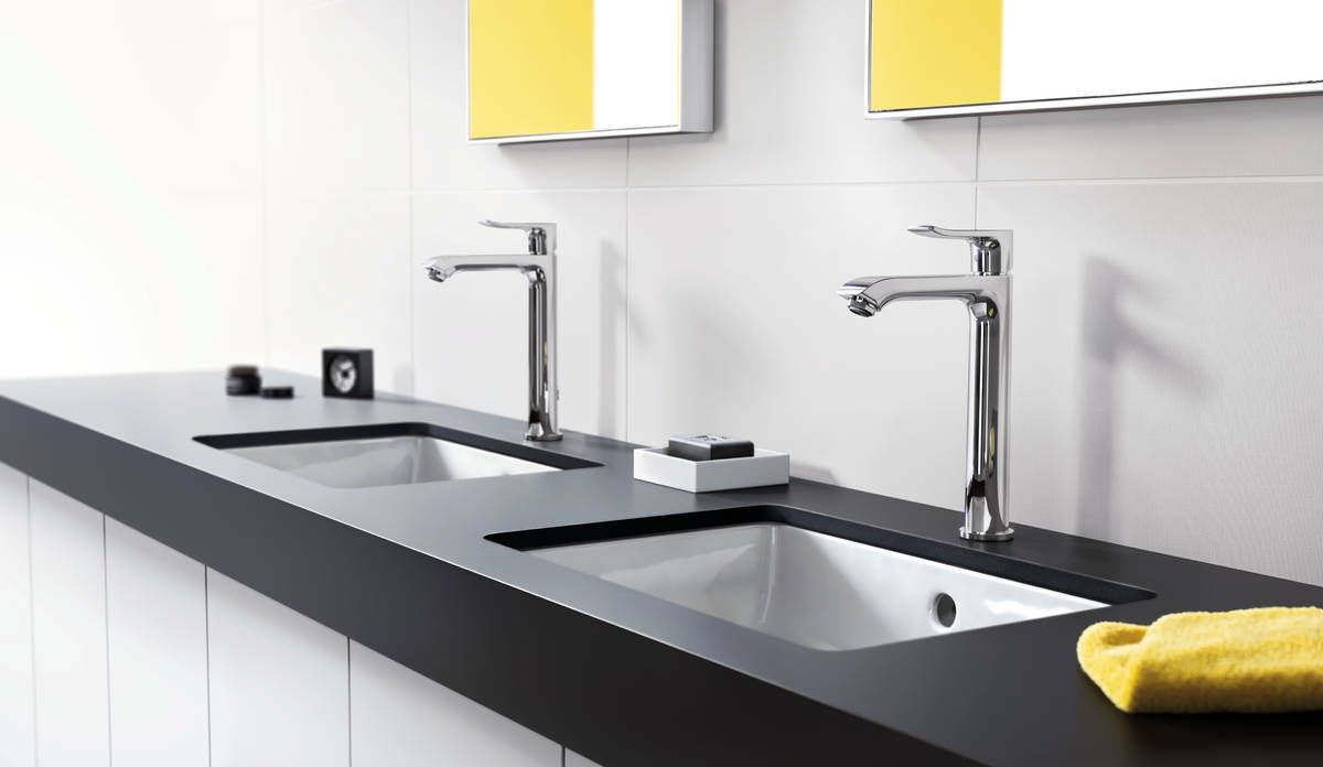 Mitigeur surélevé pour vasque libre Hansgrohe Metris 200 en laiton chromé avec tirette et vidage